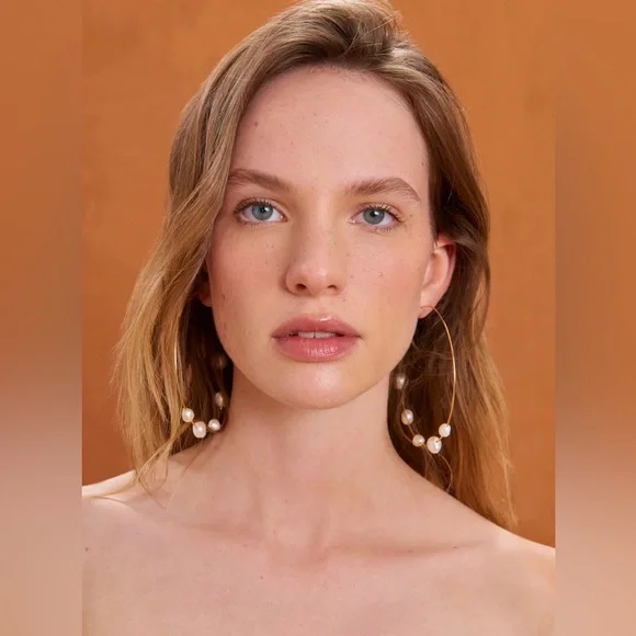 🌺🎉HP🎉🌺 NWT Cult Gaia Nubia XL Baroque Pearl Earrings - Picture 11 of 16